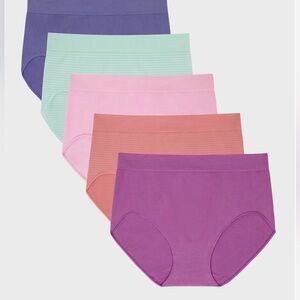 NWT Carole Hochman 5Pk Seamless Brief Pink Multi M